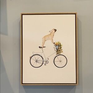 Sylvie frenchie bulldog  on Bicycle Art Print 14x18
